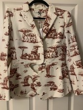Rare New Carven Jacket With Safari Print & Cut Out Heart Detail. Cost £555.00