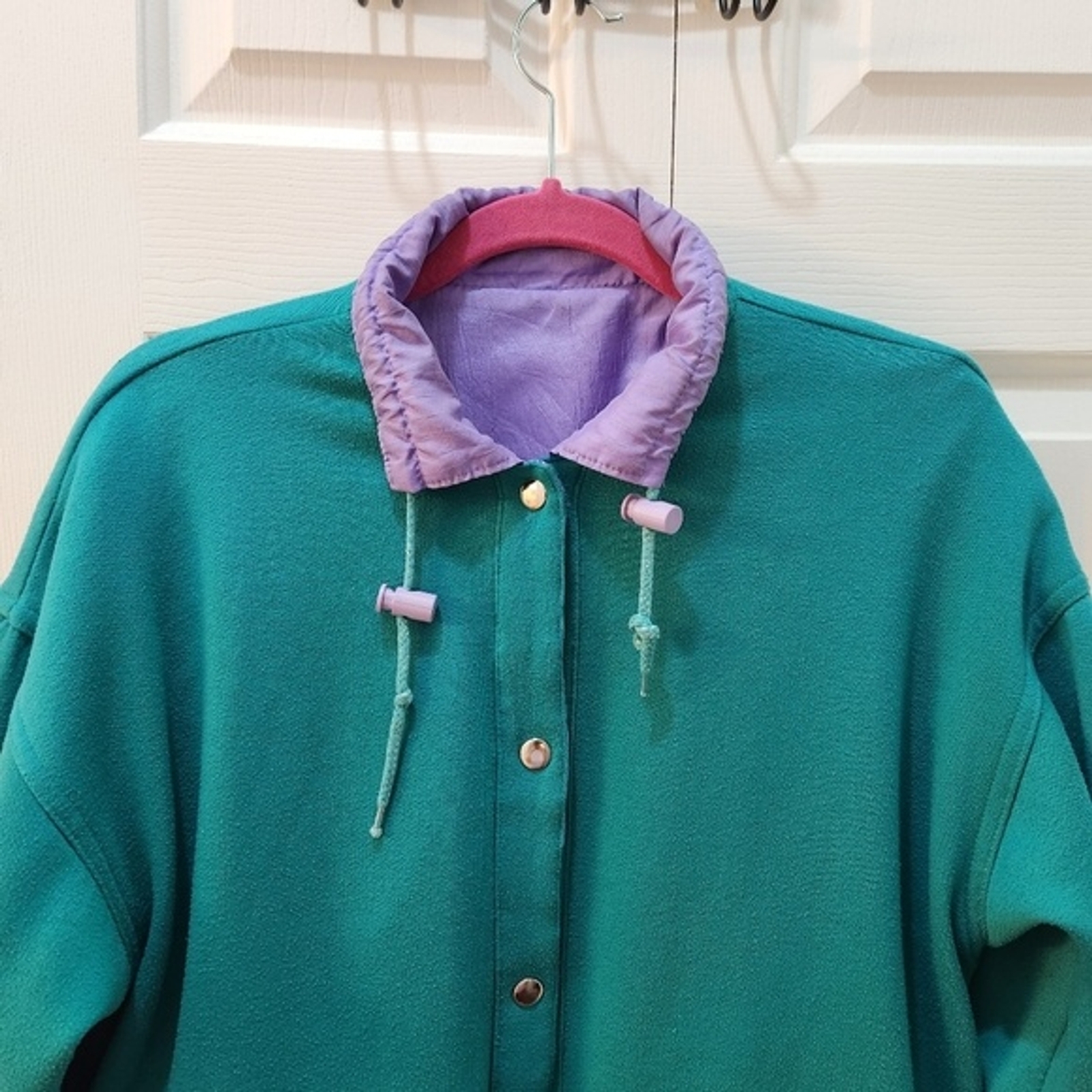 Windsor Bay 80's Reversible Jacket Green & Purple, fr… Gem