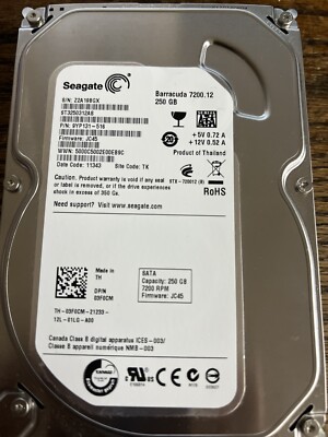 Lot of 2 250GB Seagate Barracuda 250GB 7200RPM 3.5 ST3250312AS ST3250310AS