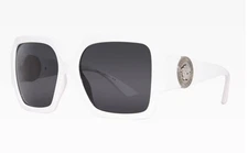 Sleek Modern Versace VE4453 314/87 Women's White Square Sunglasses