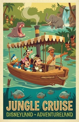 Disney Jungle Cruise Skipper 11x17 Glossy Print Vintage Style Wall Art