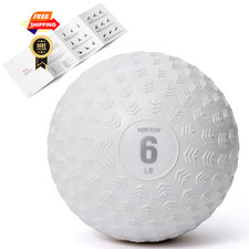 YOTTOY Medicine Ball for Exercise-slam 6 10 15 lb,Non 6LB, White