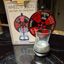 Wheel Of Shots Drinking Game - Includes 2oz Shot Glass with original box