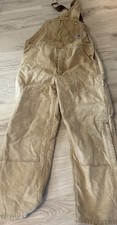Carhartt Overall Men's Work Cargo Khaki Men's Bibs 38/32 Red Lining