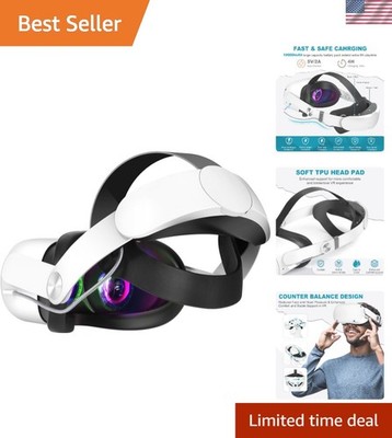 Comfortable Adjustable Head Strap for Oculus Quest 2 with 10000mAh Battery Pack