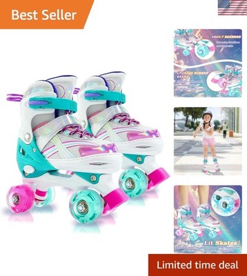 Durable Kids Roller Skates for Ages 3-12 with Light-Up Wheels & Comfortable Fit