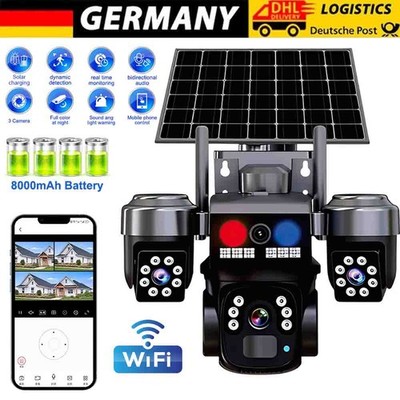 WIFI Überwachungskamera Outdoor Solar Batteriebetrieben Kabellos CCTV