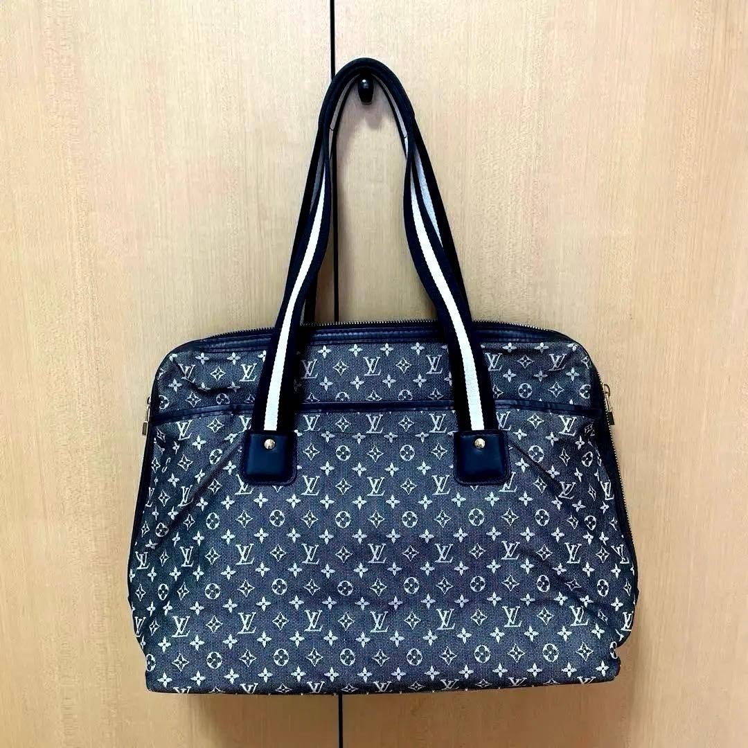 Louis Vuitton Handbag Durable Canvas Blue Noir Monogram good used rare image 2