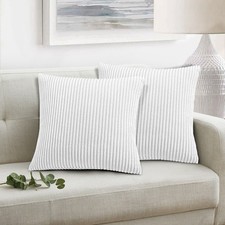 Pair Of Large Super Soft Jumbo Cord Cushions 18"(45x45cm)