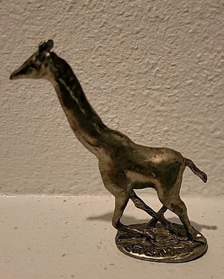 #ad Vtg Pewter Giraffe Figurine Sculpture Signed Numbered Giraffe Rare Artist Made $27.94