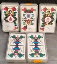 Juegos de Cartas 32/36Hoja 5 uds. Taroca cabeza de oveja entre otros F.X. Schmid+COEUR- Vintage