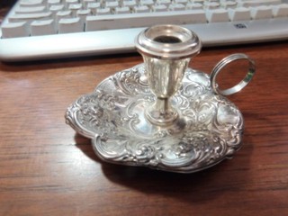 Antico portacandele Gorham 324 argento sterling floreale laccato 40 grammi