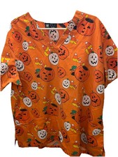 womens halloween scrub tops sz xl