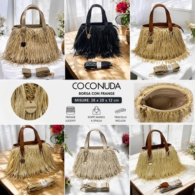 Damentasche Coconuda mit Fransen und elegantem Schultergurt 28x20x12 cm