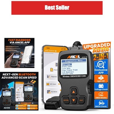 ANCEL AD310BT Bluetooth OBD2 Scanner, Engine Code Reader for iPhone & Android
