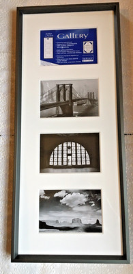 Metall Alurahmen Gallery platin silber f. 4 Fotos 10x15 cm  60x25cm  hoch+quer