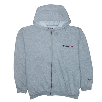 Reebok Hoodie Damen UK Größe M grau durchgehender Reißverschluss