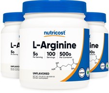 Nutricost L-Arginine (500 Grams) 3 Pack - Pur...