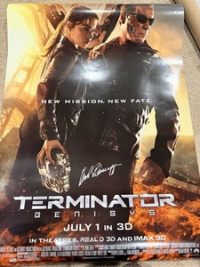 Arnold Schwarzenegger Signed terminator Genesis DS 27 X 40 Poster Celebrity Auth