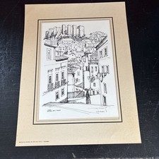 Vintage Print Of The Castelo De S Forge Lisboa  By Julio Amaro 12? X 8.5?
