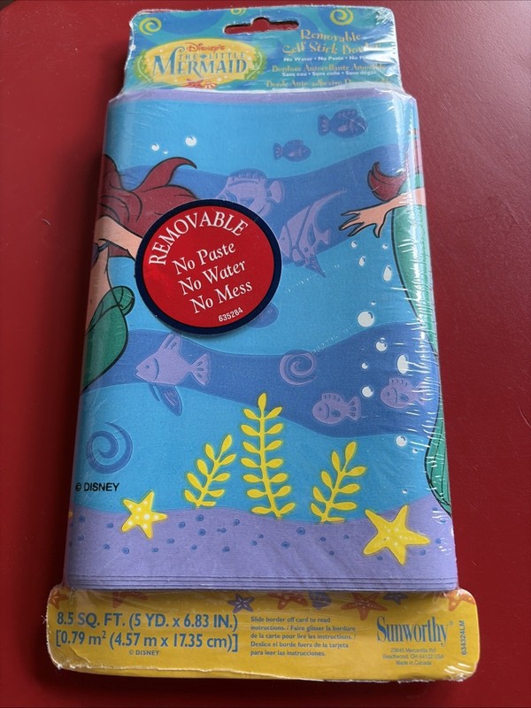Sunworthy Disney's The Little Mermaid Removable Self Stick Border 8.5 sq ft 5 yd