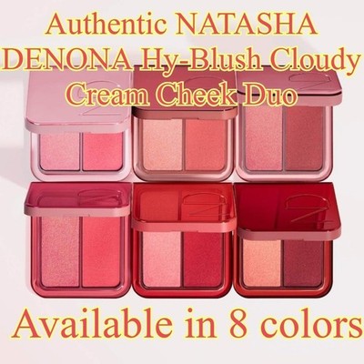 AuthenticNATASHA DENONA Hy-Blush Cloudy Cream Cheek Duo available in 8 colors