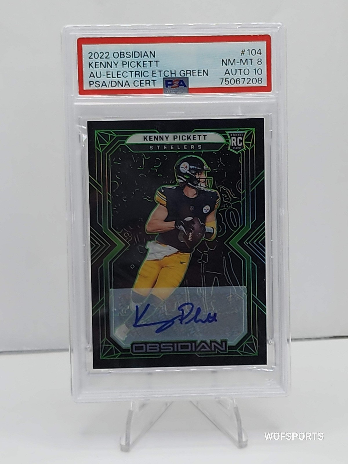 2022 Panini Obsidian Kenny Pickett #104 Auto Electric Etch Green Rookies #/50 RC