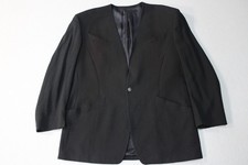 VINTAGE Thierry Mugler Blazer Womens 56 Collarless Button Wool Made France 90s