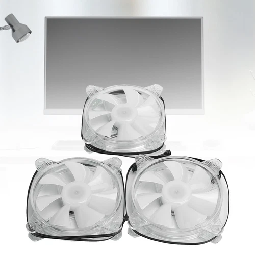 3Pcs Computer Chassis Lüfter Bunte Rgb Hydrauliklager Mit Fernbedienung 120 KUI