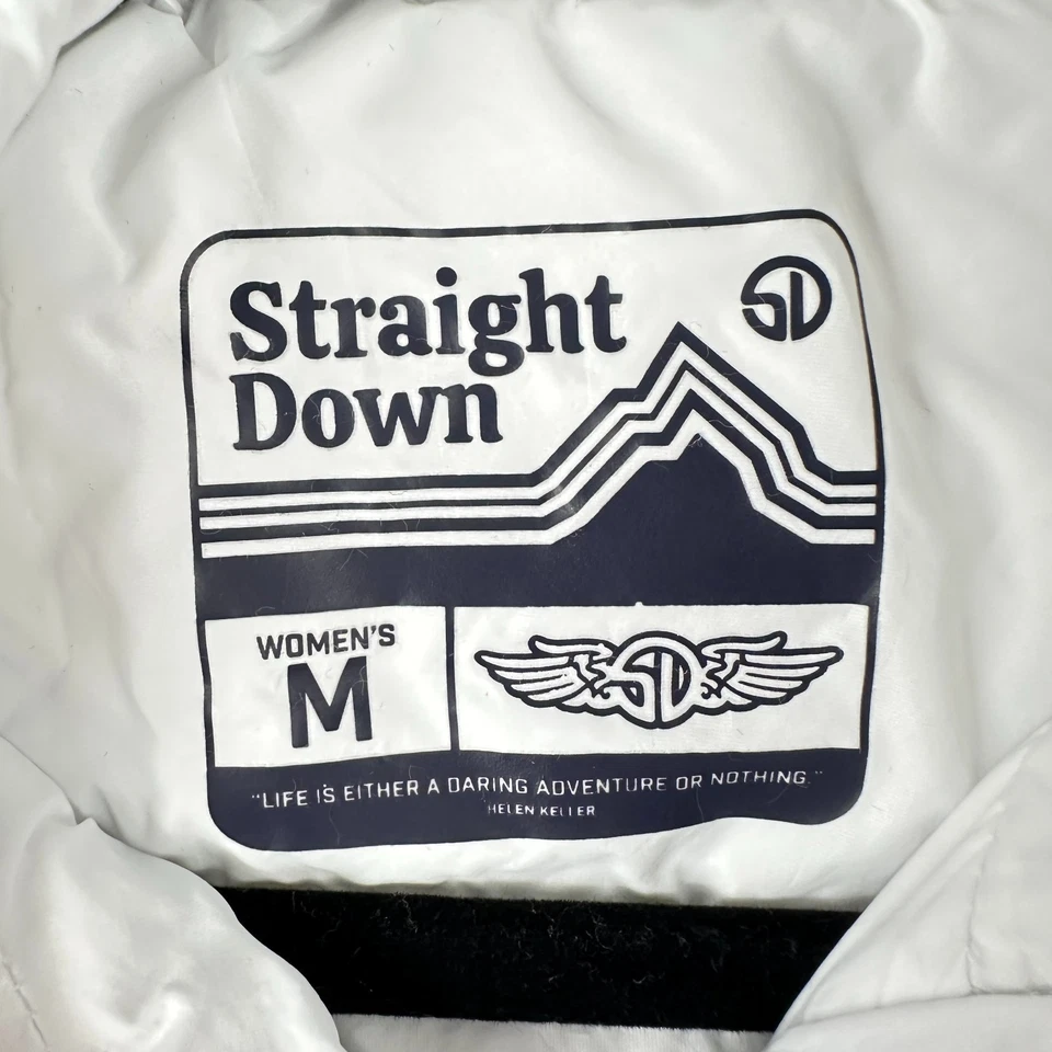 Straight Down Womens V12 Golf Vest White Size Medium Logo Preppy Full Zip Pocket - Image 4 of 4