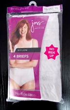 NEW SEALED ~ JUST MY SIZE 4 PACK NYLON BRIEFS Size 10 WHITE ~ JMS VINTAGE 2011