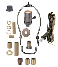 B&P Lamp Antique Bronze Floor Lamp Wiring Kit with 3-Way Socket, 12 Foot Cord,