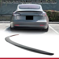 FOR 20-24 TESLA MODEL Y OE SLIM STYLE GLOSS BLACK TRUNK SPOILER WING SPORT TYPE