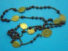 antique CHAPLET of the 7 SORROWS / copper 7 sorrow MEDALS