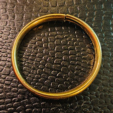 1/20 12k Yellow Gold Filled 5" Baby Bangle Bracelet, Engraved And Signed