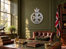 3D Printed Royal Green Jackets Silver & Black Cap Badge