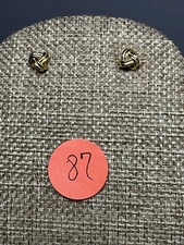 Gold Tone over Sterling Silver Polished Love Knot Stud Earrings