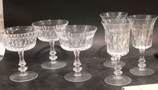 Gorham De Medici 3 Champagne/Sherbet and 3 Wine 6" by 3"