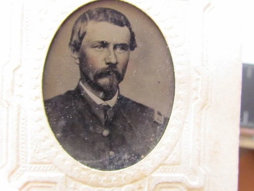 Civil War Captain at Fort Harrison Virginia tintype photograph