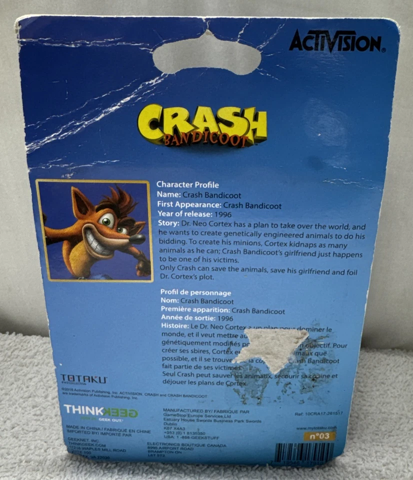 Crash Bandicoot Totaku Figure Brand New Factory Sealed Thinkgeek OOP BN6 - Image 4 of 4