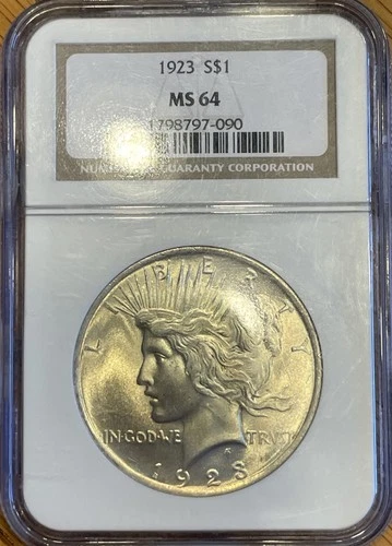 1923 Peace Silver Dollar $1 NGC MS64 Bright Uncirculated Coin