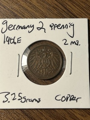 1906-E Germany 2 Pfennig - Better Date - Excellent Condition!!++
