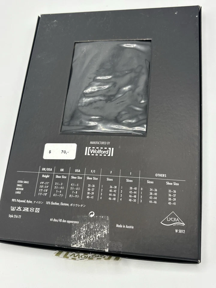 Giorgio Armani Tights by Wolford Large Black Pantyhose Seam/dot Elegant Designer - Image 3 of 4