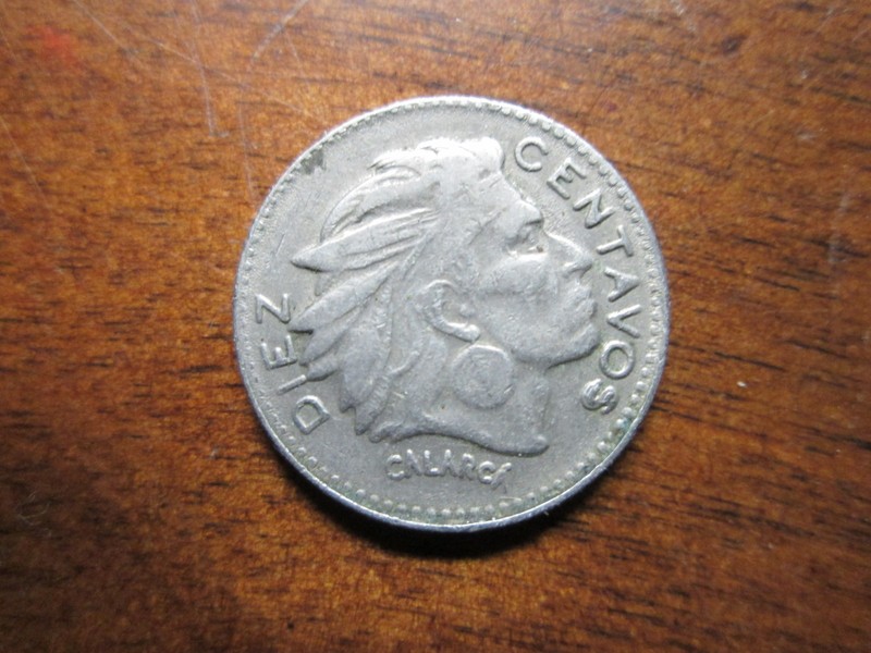 1959 10 Centavos Colombia ERROR ODDITY CLOGGED LETTERS World Coin Chief Calarca