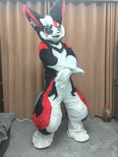 Long Fur Husky Dog Fox Mascot Costume Fursuit Halloween Suit Cosplay