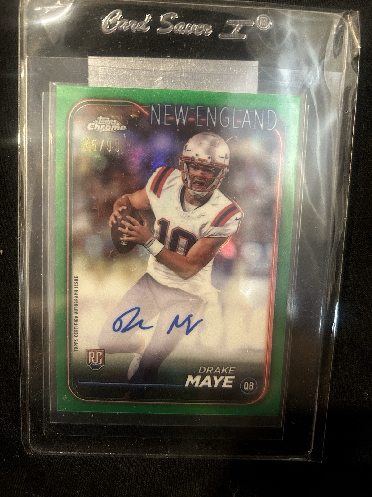 2024 Topps Chrome Drake Maye Green Rc Auto 75/99