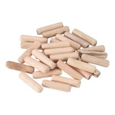 Wooden Dowel Pins 30pcs 8x30mm(0.31"x1.18") Fluted Beveled Ends