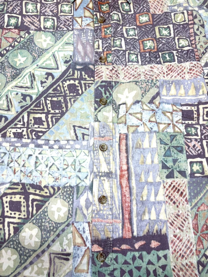 Camisa Cooke Street Para Hombres Hawaiana Aloha Botón Delantero Manga Corta Algodón XL Foto 2 de 4