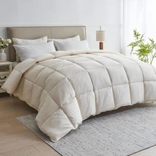 puredown® Organic Cotton Feather Comforter, All Season Duvet Insert Twin Size...