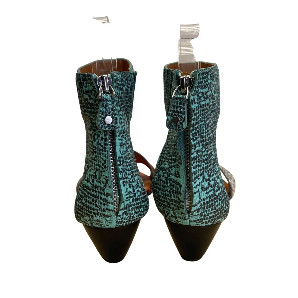 Sandalias de cuña Rebecca Minkoff multicolor de cuero en relieve con cremallera trasera talla 8,5 M Foto 4 de 4